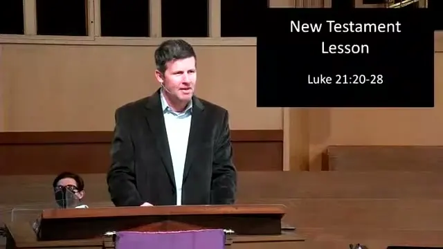 The preacher at the start of Worship service, November 28th, 2021