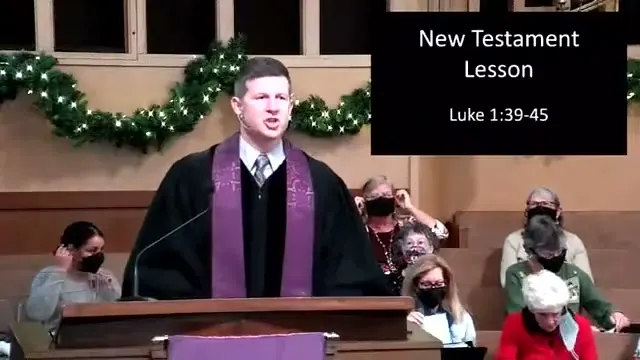 The preacher at the start of Worship service, December 19th, 2021