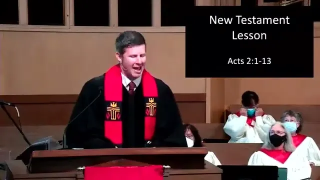 The preacher at the start of Worship service, June 5th, 2022