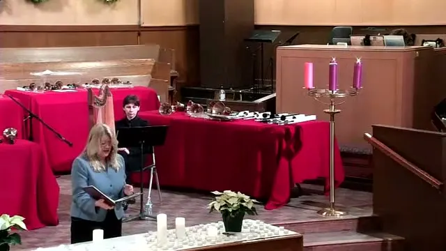 The preacher at the start of Worship service, December 7th, 2022