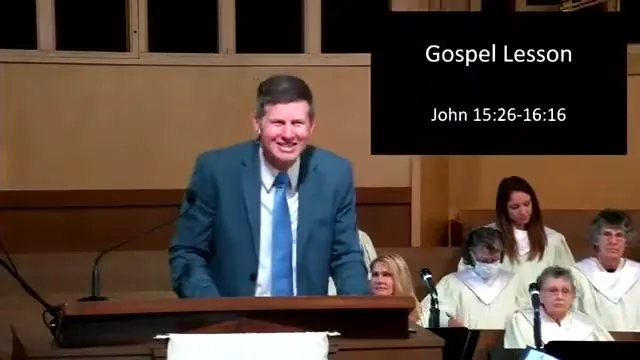 The preacher at the start of Worship service, May 7th, 2023