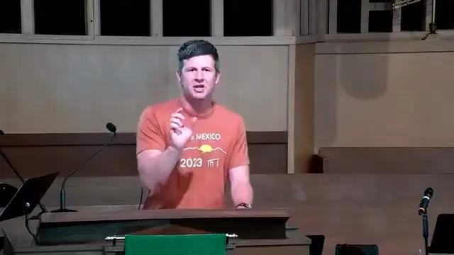The preacher at the start of Worship service, July 16th, 2023