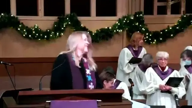 The preacher at the start of Worship service, December 17th, 2023