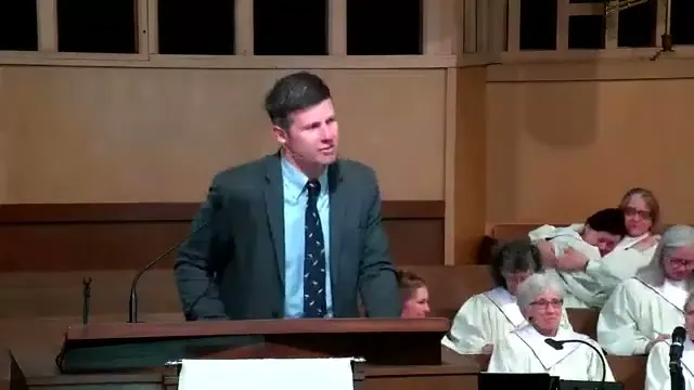 The preacher at the start of Worship service, April 28th, 2024